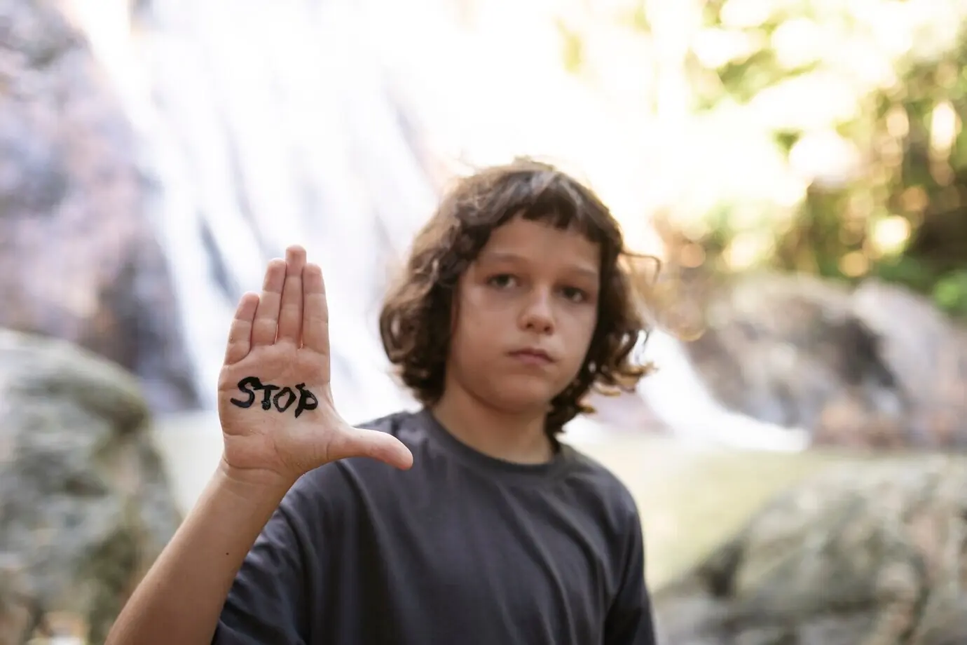 Outdoor portrait of a child for World Environment Day.