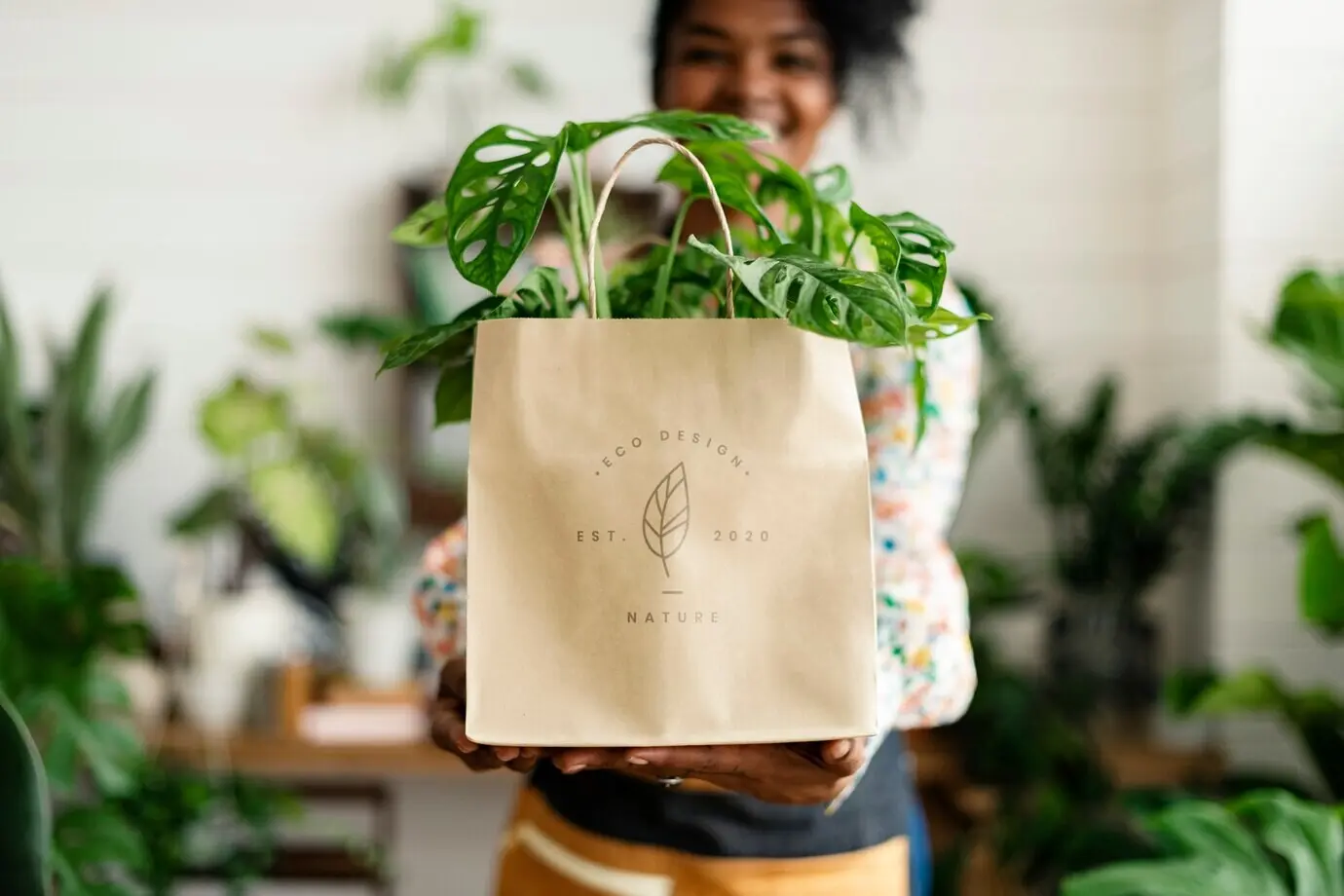 Eco-friendly bag for a plant shop